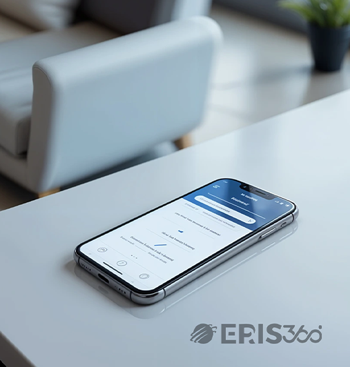 Modern mobile app interface displayed on a smartphone